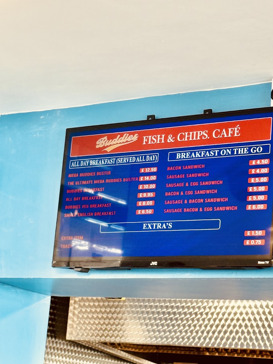 Buddies Fish & Chips Café Menu - Image 1